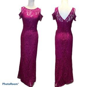 Marina Sequin Lace Maxi Dress NWT